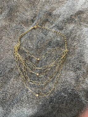 Gold Multi-Layer Chain Statement Necklace